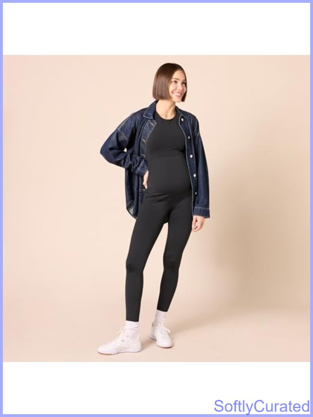 Maternity Leggings Over Belly Sculpt Full Length Pregnancy Pants - Picture 5 of 6